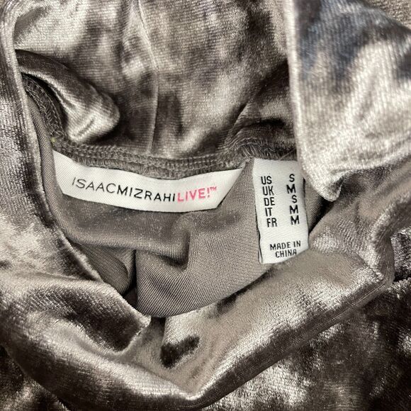 Isaac Mizrahi Live QVC Women's Mock Turtleneck Top Small Gray Long Sleeve - Picture 7 of 9